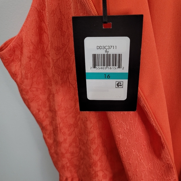 DKNY Orange Halter Style Dress Size 16 New With Tags - Picture 11 of 15